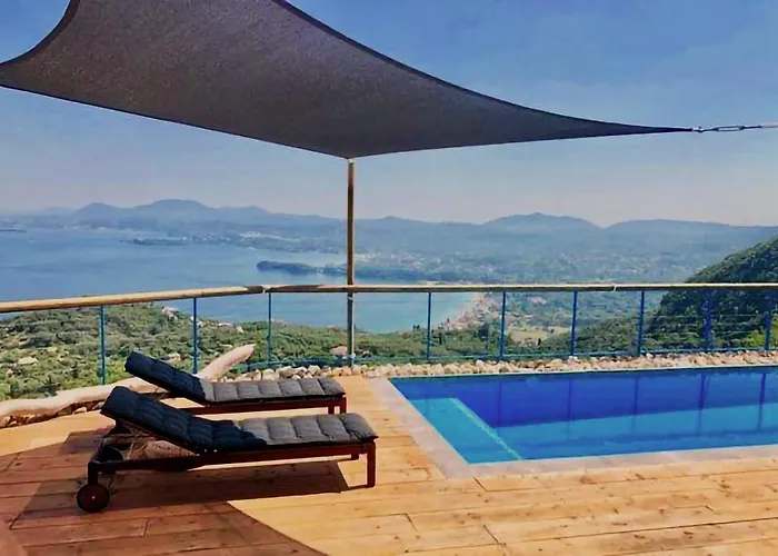 House Teigan Of Intaba Breath Taking Sea Views Corfiot Riviera Corfu Island Greece With Shared Pool Close To Ipsos Dom wakacyjny Pyrgi (Corfu)