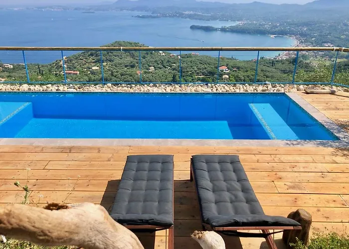 House Teigan Of Intaba Breath Taking Sea Views Corfiot Riviera Corfu Island Greece With Shared Pool Close To Ipsos