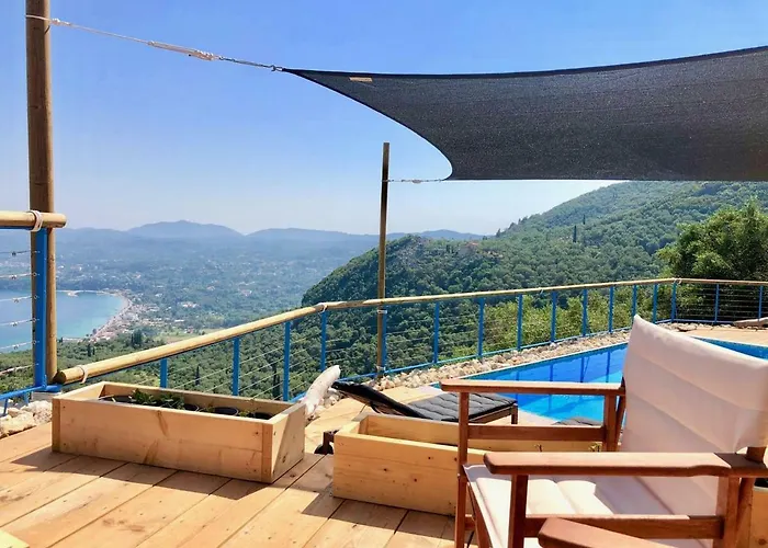 Dom wakacyjny House Teigan Of Intaba Breath Taking Sea Views Corfiot Riviera Corfu Island Greece With Shared Pool Close To Ipsos Pyrgi (Corfu)