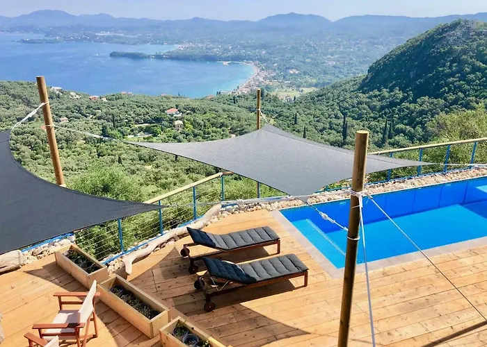 House Teigan Of Intaba Breath Taking Sea Views Corfiot Riviera Corfu Island Greece With Shared Pool Close To Ipsos *