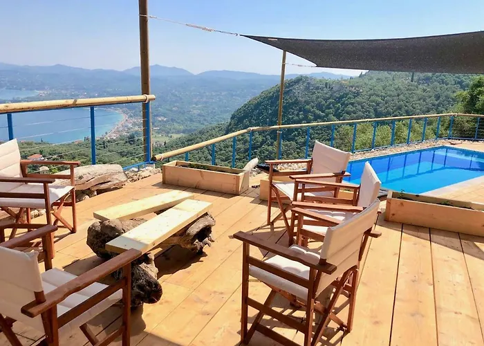 House Teigan Of Intaba Breath Taking Sea Views Corfiot Riviera Corfu Island Greece With Shared Pool Close To Ipsos